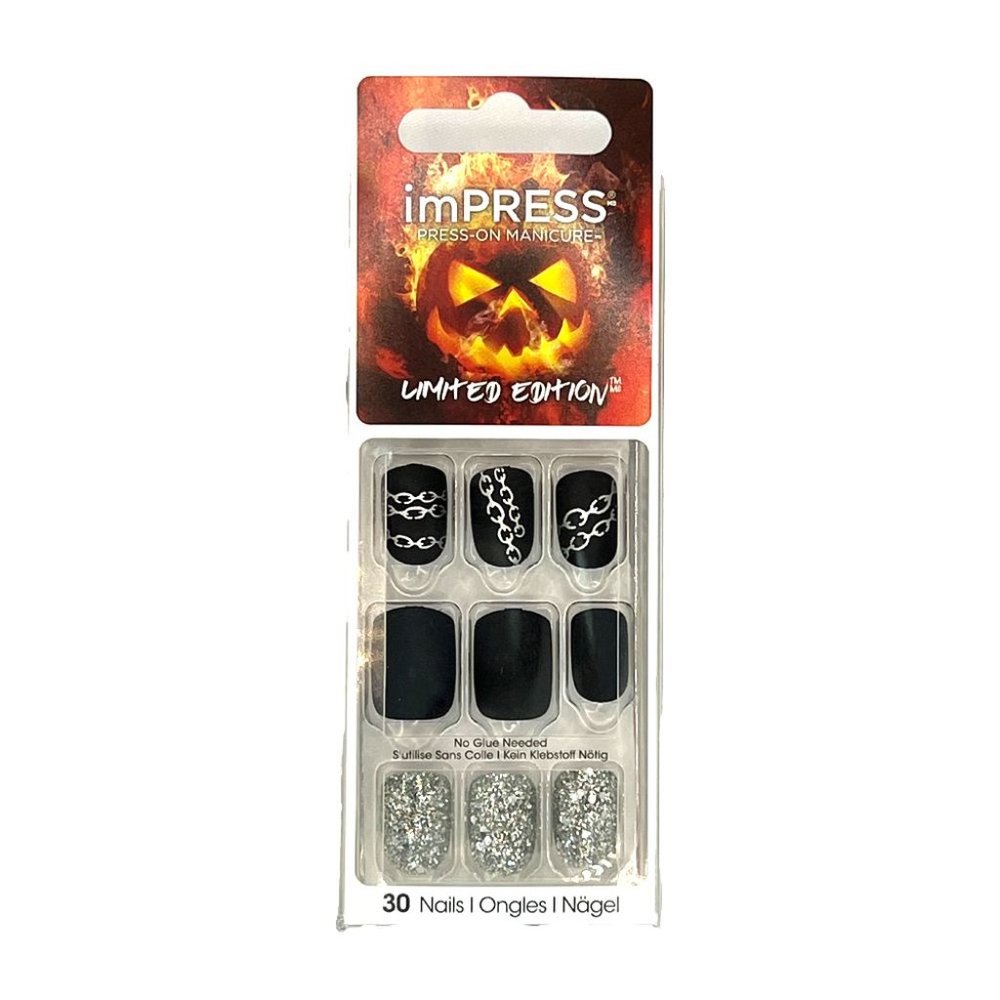 Kiss Impress Press-on Manicure Limited Edition Halloween 30 Nails-Chainz